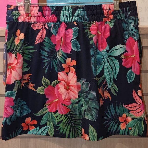 Speedo Womens Woven Swim Skort Skirt floral Navy Blue - Picture 4 of 8
